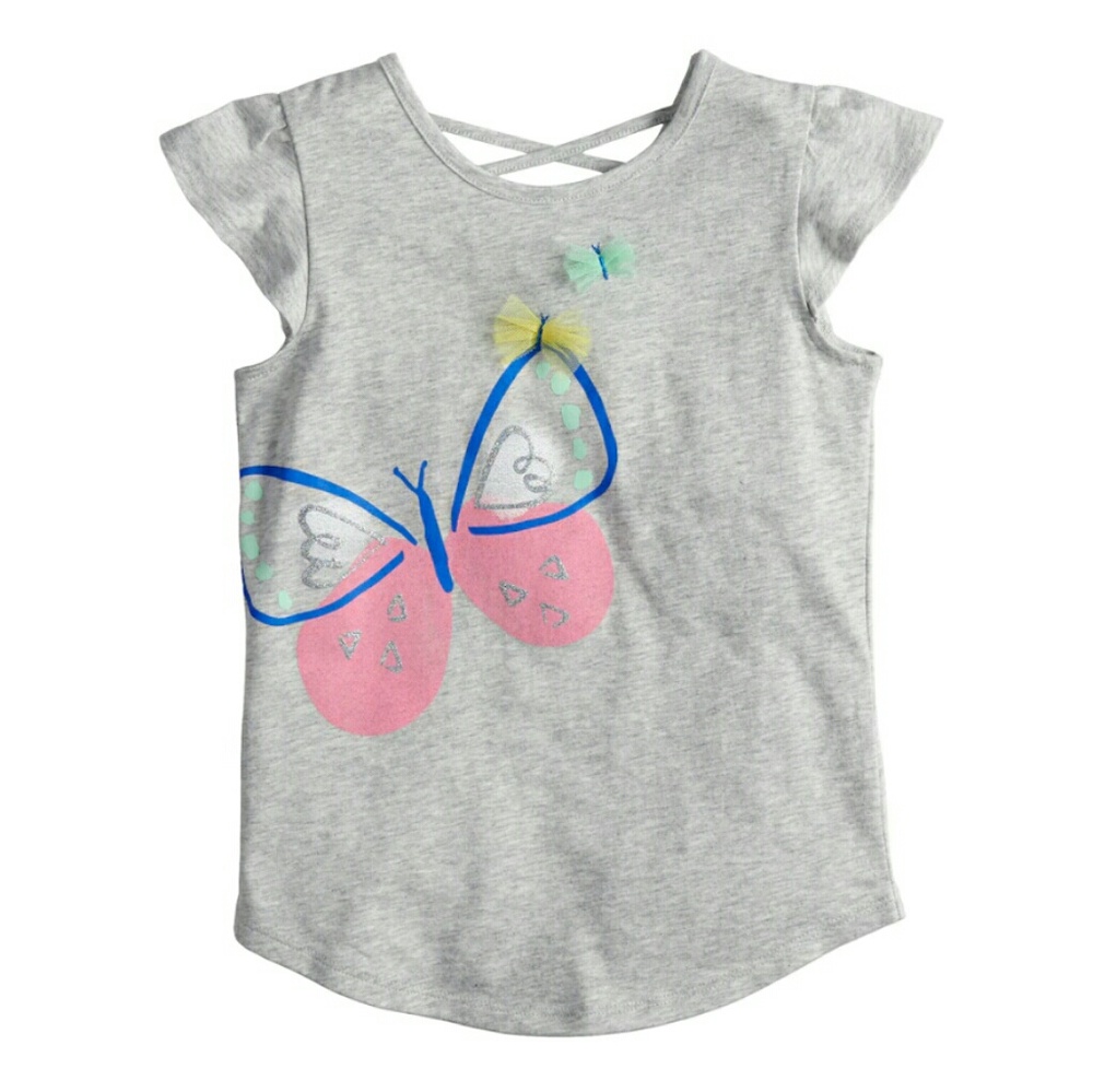 Gray butterfly tee Any 3 for  $22